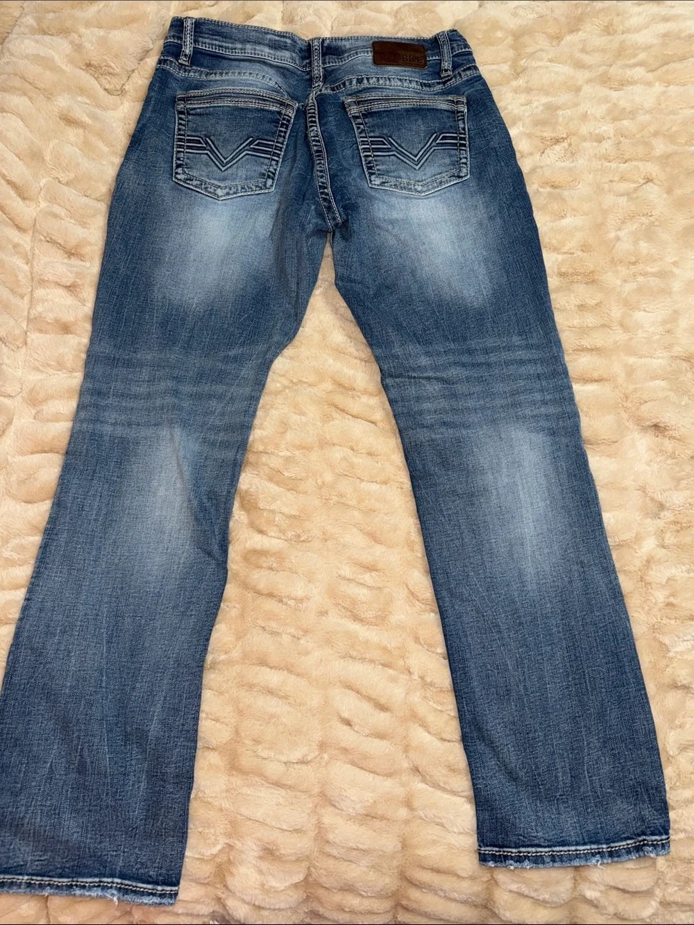BKE Men's Medium Blue Bootcut Jeans